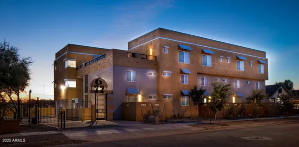 a front view of a building