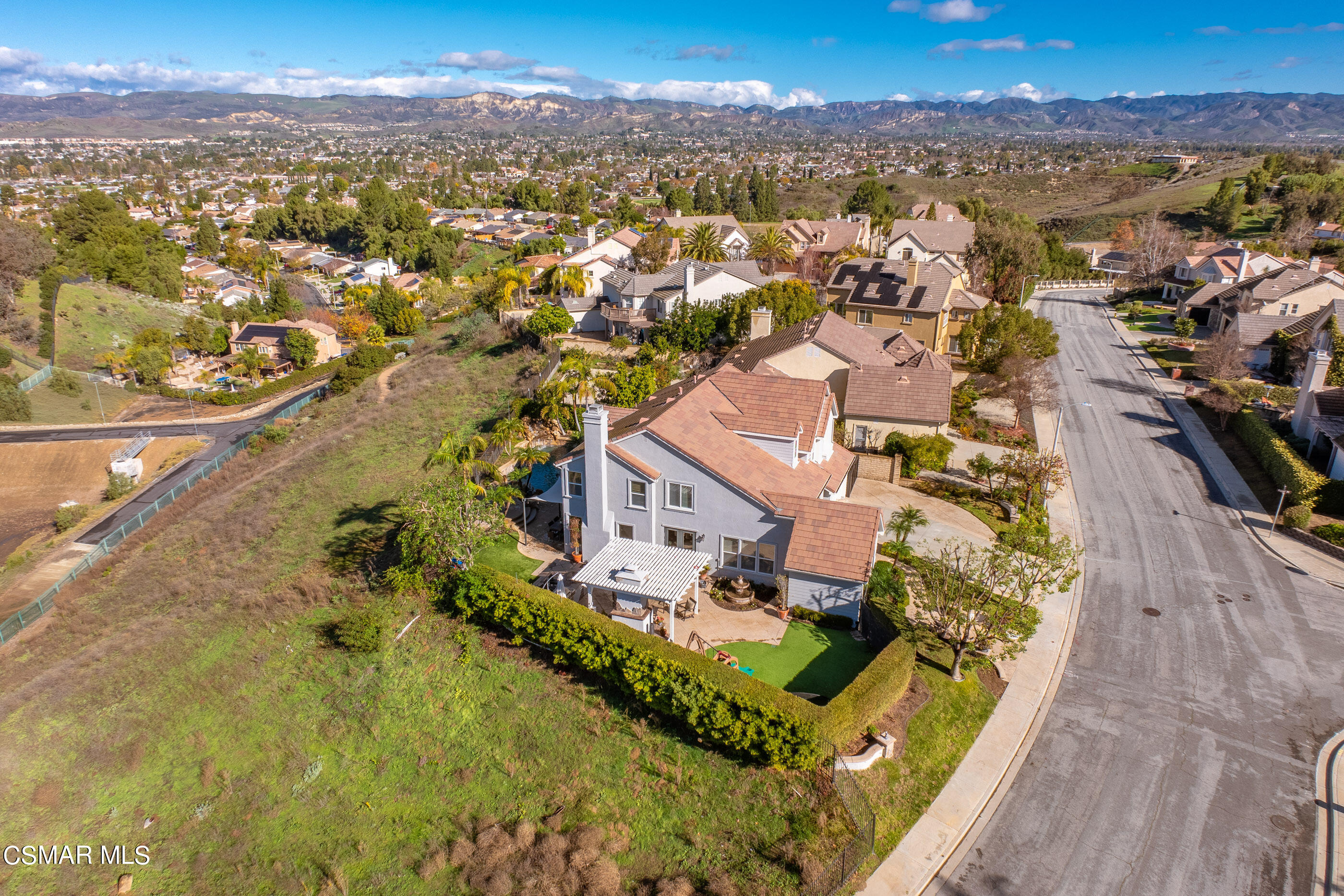 1997 Arielle Lane Simi Valley, CA 93065 - Photo 42 of 54 an aerial view of residential houses with outdoor space and ocean view