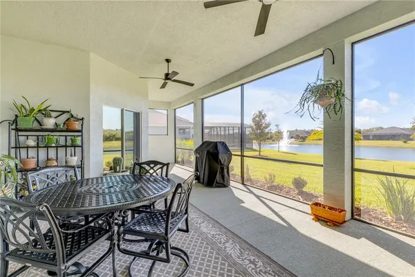 a view of an swimming pool with an ocean view