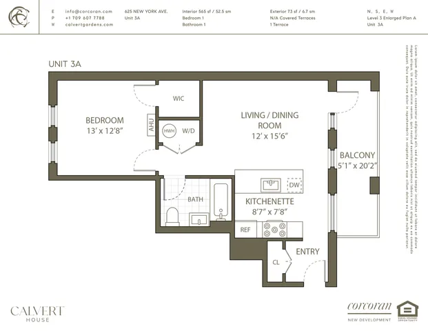 $705,000 | 625 New York Avenue, Unit 3A | Wingate