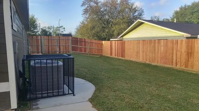 a view of backyard with green space