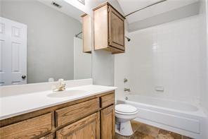 544 Lake Forest Drive Coppell, TX 75019 - Photo 19 of 24 a bathroom with a sink a toilet and shower