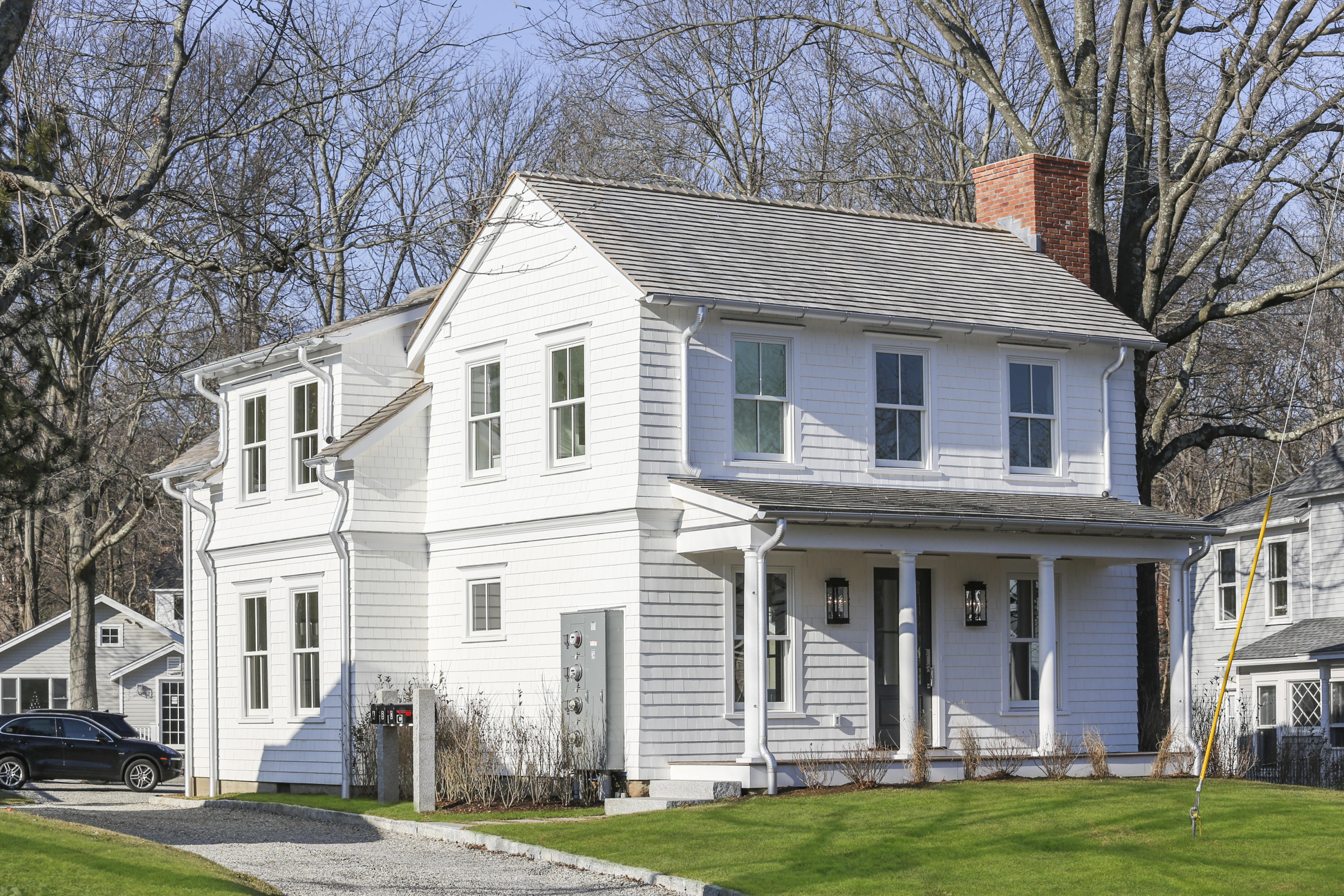 693 Post Road Darien, CT 06820 - Photo 4 of 41 a front view of a house with a yard