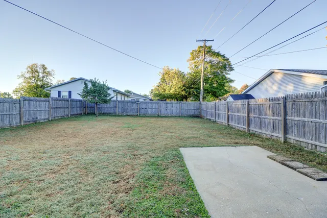 a backyard of a house with lots of green space