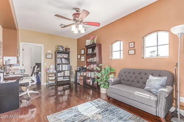 a view of swimming pool with an outdoor space and seating area