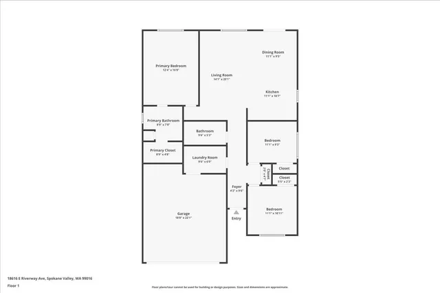 $419,900 | 18616 East Riverway Avenue, Spokane Valley, WA 99016