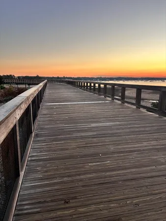 a view of a terrace with sky view