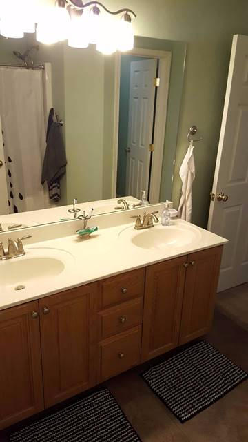 5115 Bethlehem Road Boones Mill, VA 24065 - Photo 28 of 42 a bathroom with a double vanity sink and a mirror