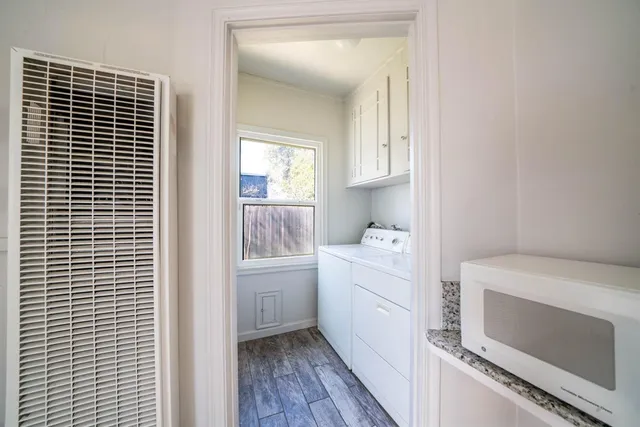 a room with a washer and dryer