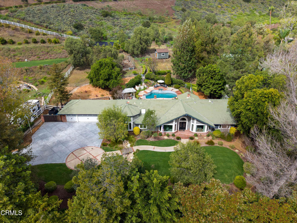 12075 East Pradera Road Camarillo, CA 93012 - Photo 52 of 54 an aerial view of a house with a yard and lake view