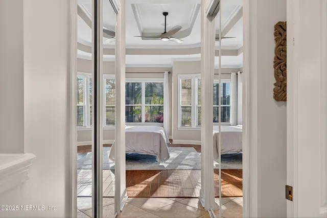 a view of a livingroom with furniture and closet