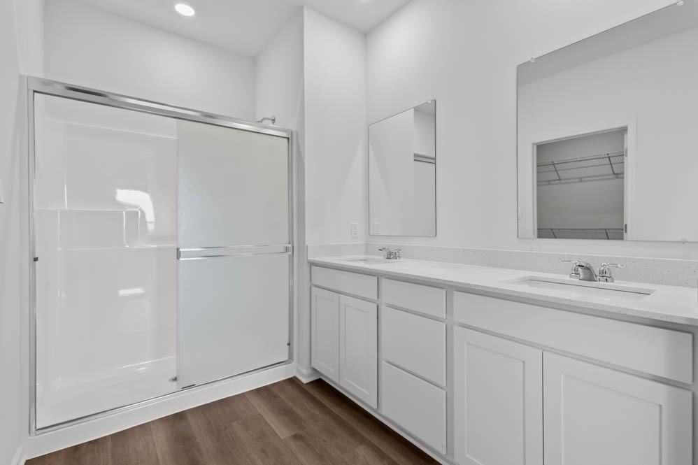 315 Snowdrop Lane Elgin, IL 60124 - Photo 41 of 46 a bathroom with a double vanity sink mirror and shower