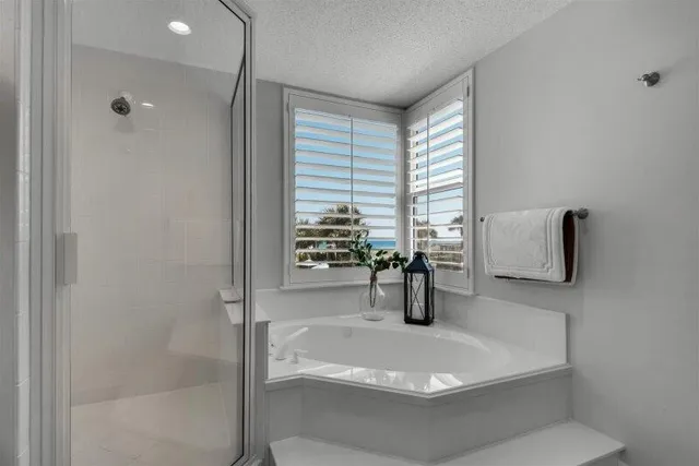 a bathroom with a tub