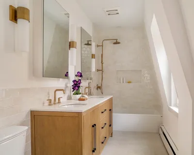 a bathroom with a sink a vanity and a mirror