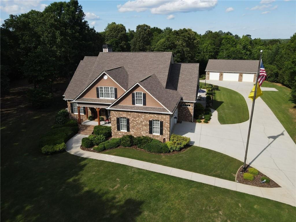 a aerial view of a house
