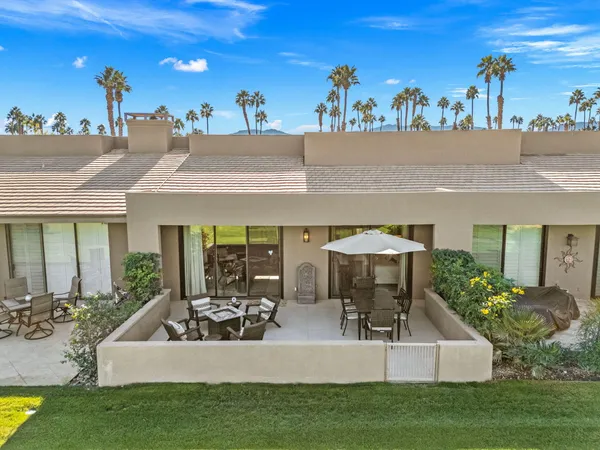 a view of a house with a patio