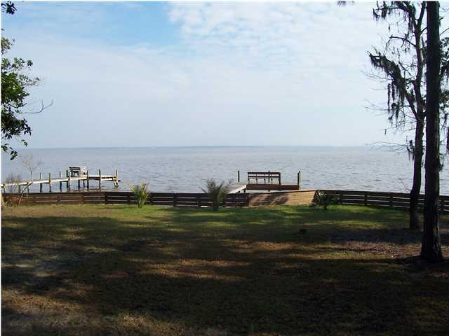 a view of a ocean from a yard