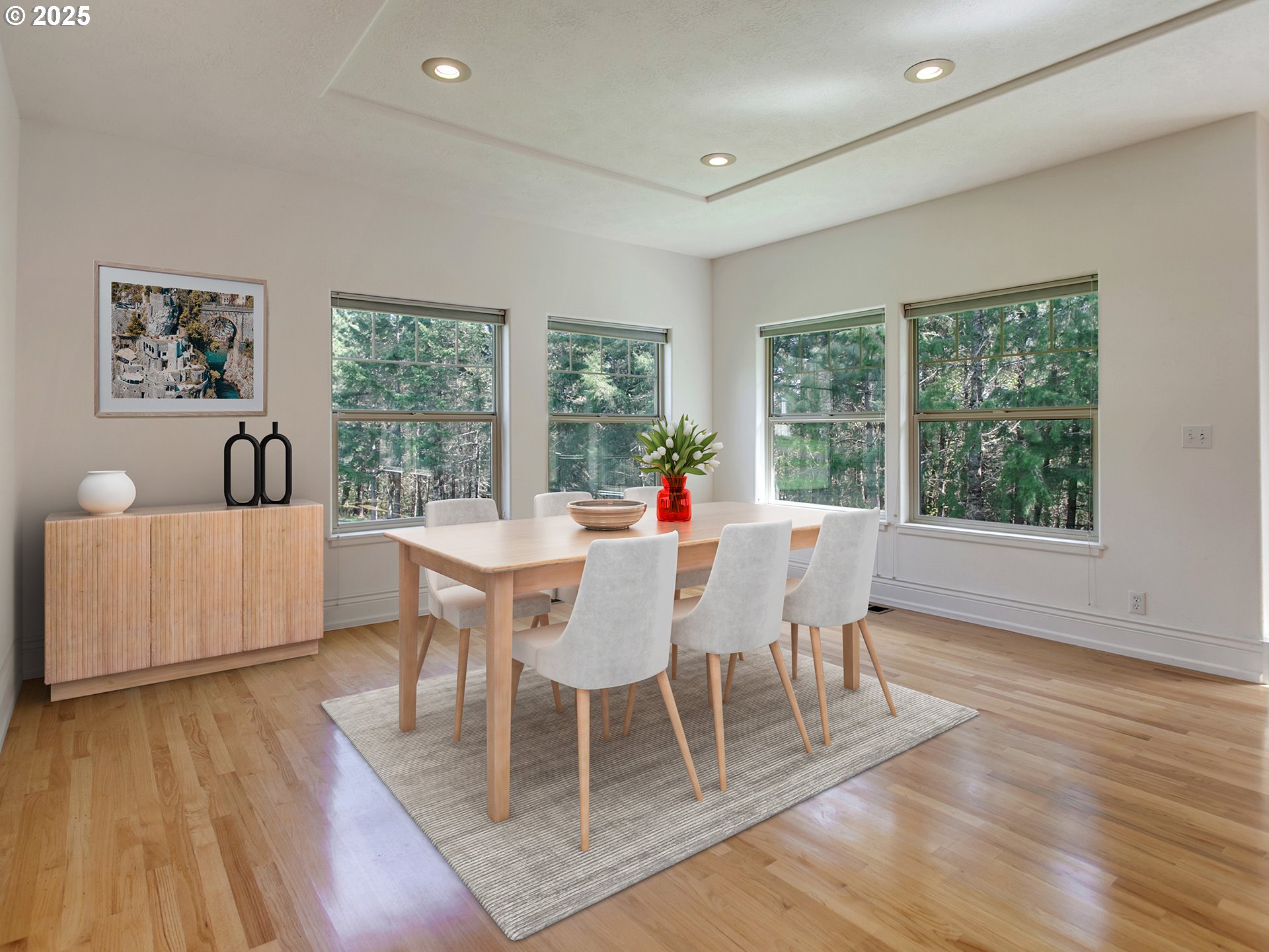 17234 Oakdale Road Dallas, OR 97338 - Photo 9 of 45 a dining room with wooden floor and large windows