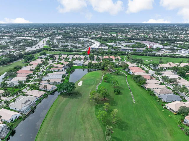 an aerial view of a house having outdoor space