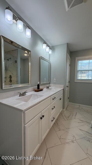 215 Ruth Lane Bardstown, KY 40004 - Photo 27 of 44 Wonderful tiled Primary bath with dual sink vanity