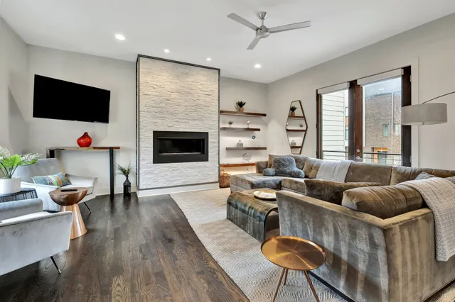 a living room with furniture