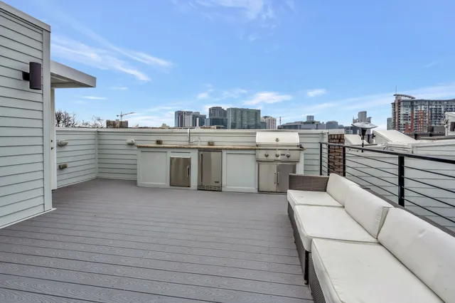 a kitchen with a stove and a microwave