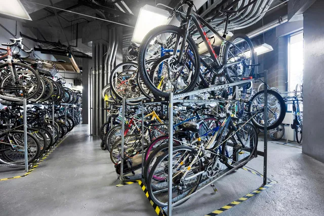 a view of bike storage room
