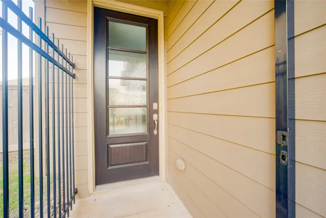a view of a wooden door
