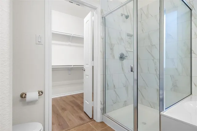 a bathroom with a shower
