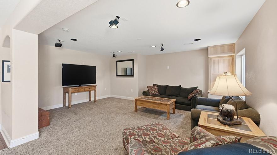 7869 Solstice Way Castle Rock, CO 80108 - Photo 30 of 41 a living room with furniture and a flat screen tv