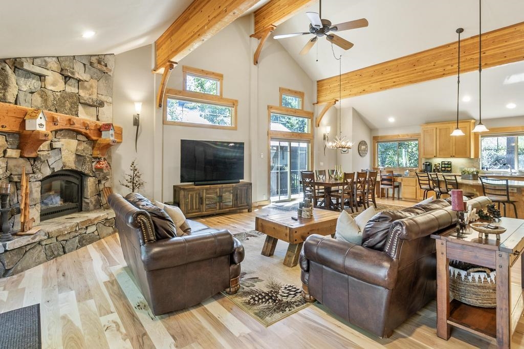 11347 Ski Slope Way Truckee, CA 96161 - Photo 7 of 21 a living room with furniture a flat screen tv and a fireplace