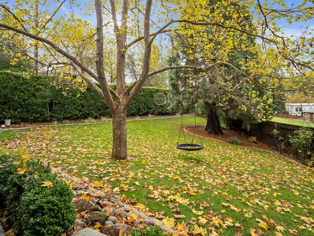 a backyard of a house with lots of green space