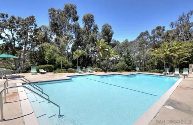 a view of a swimming pool with a yard