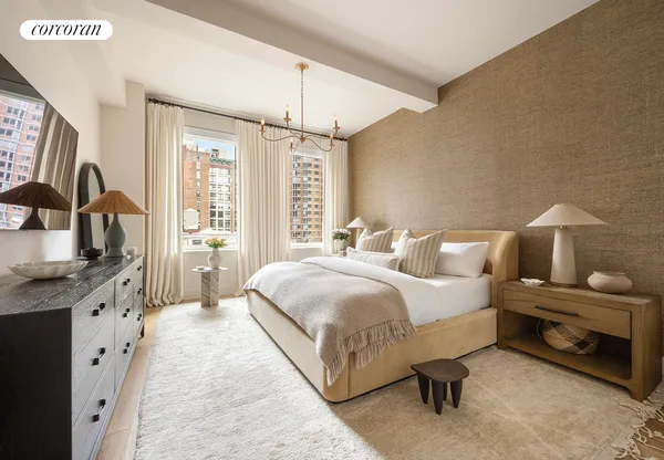 a bedroom with bed and a window