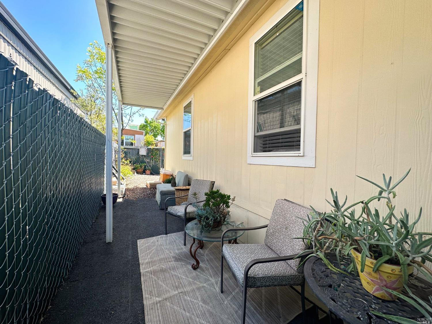 a outdoor space with furniture