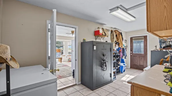 a view of a storage and utility room