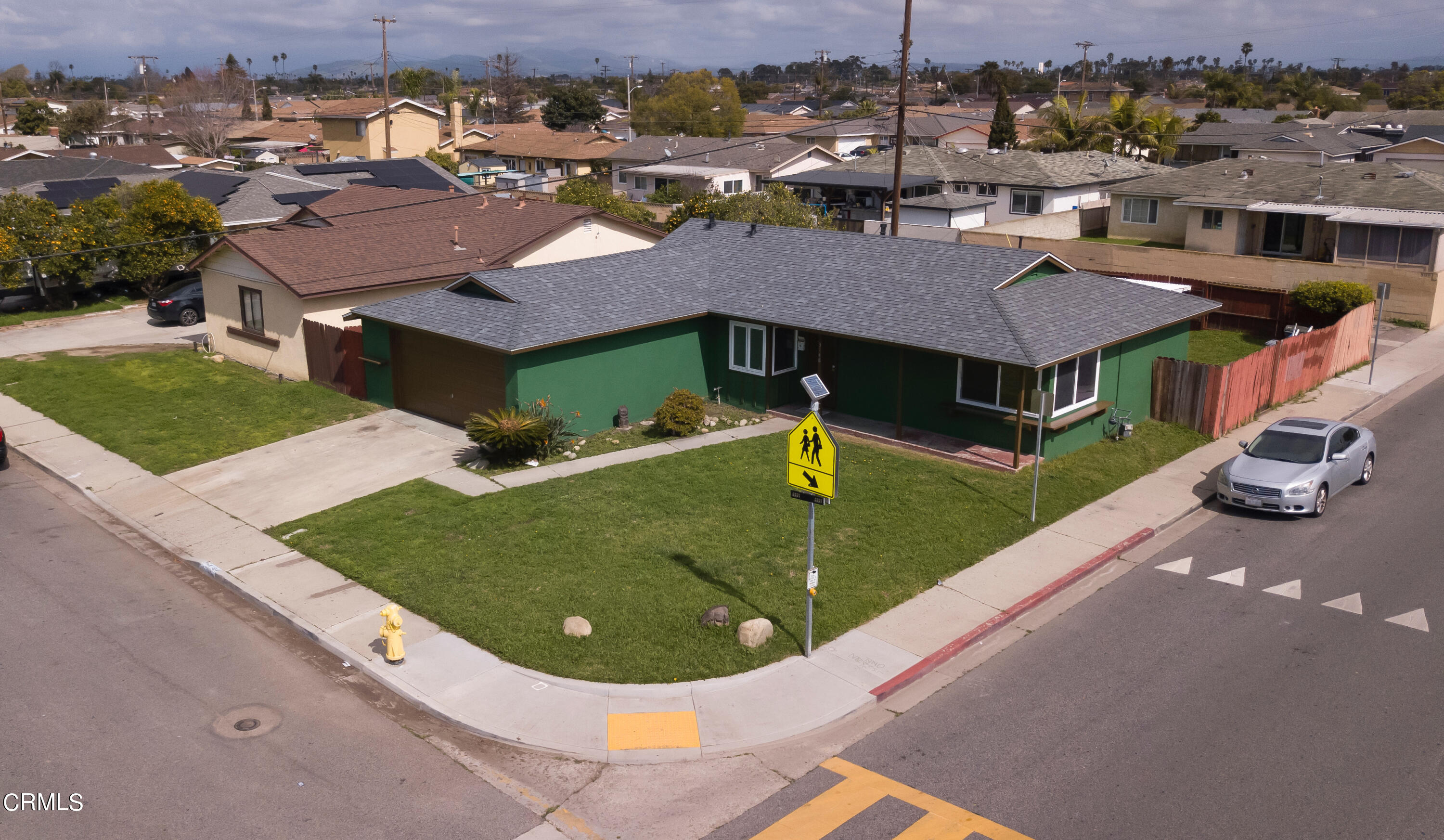 an aerial view of a house