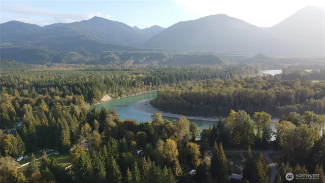 a view of lake with mountain