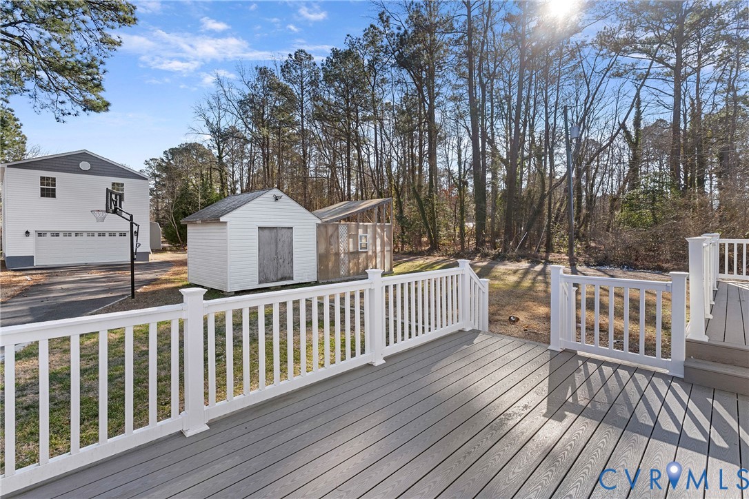 8059 Varina Road Henrico, VA 23231 - Photo 32 of 45 a view of a wooden roof deck