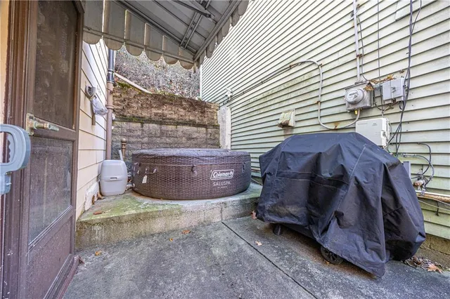 a house view with a garden space