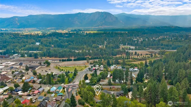 a view of a city with mountain view