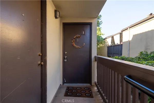 a view of a wooden door