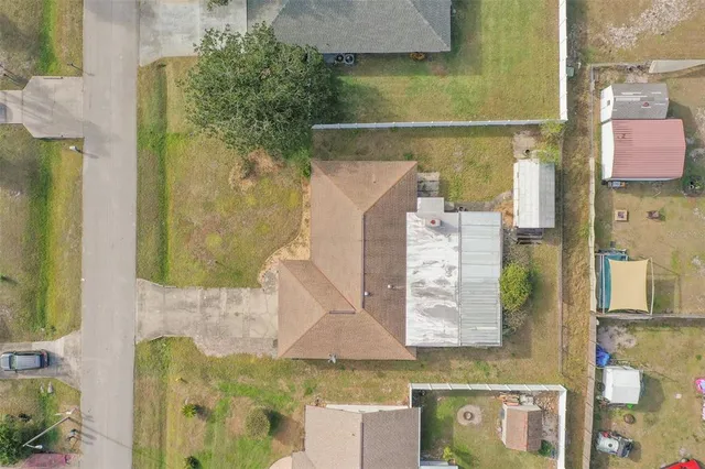 a view of a swimming pool with an outdoor space