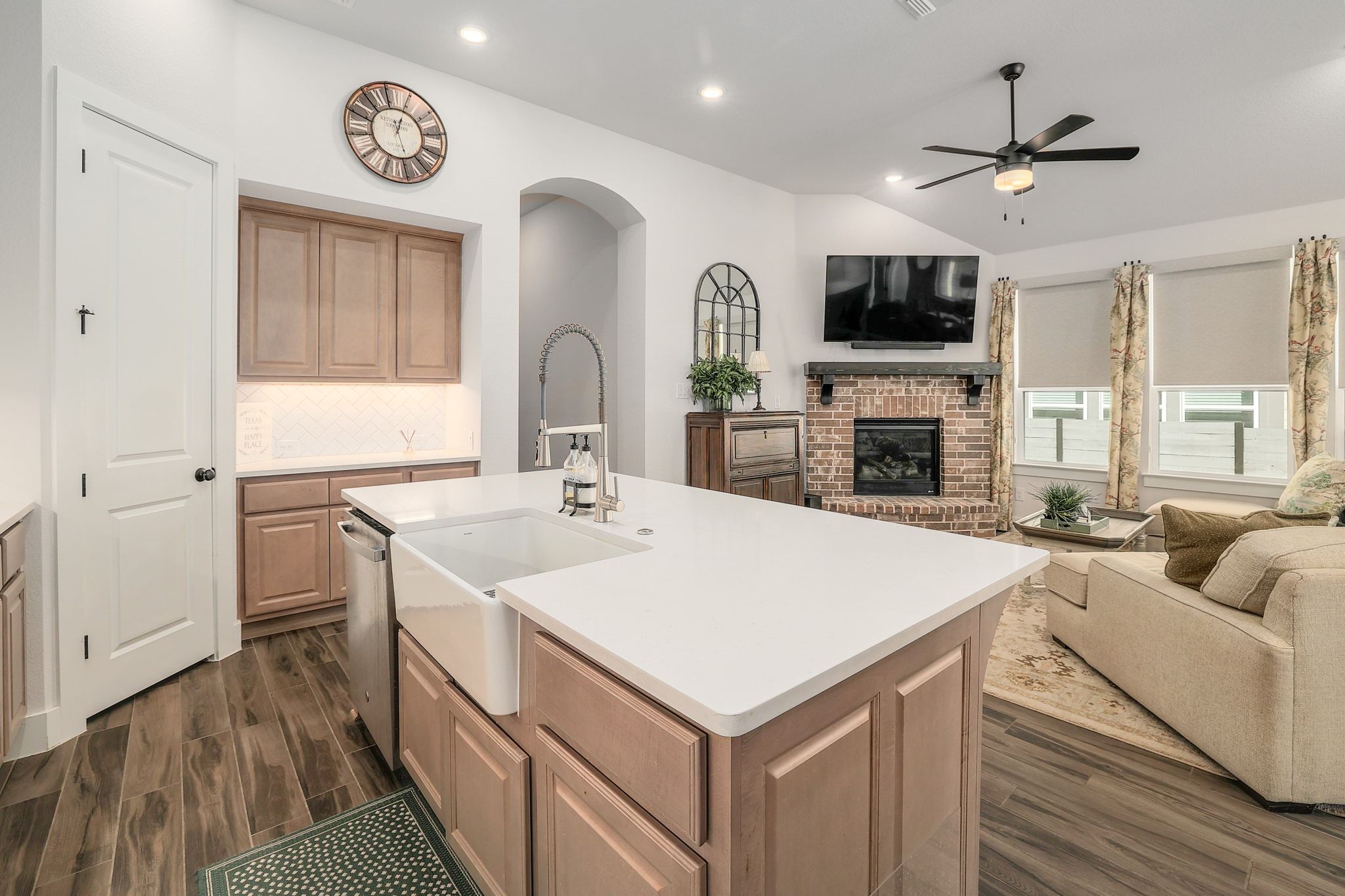 1304 Highcrest Georgetown, TX 78628 - Photo 13 of 32 a view of living room with furniture and a fireplace