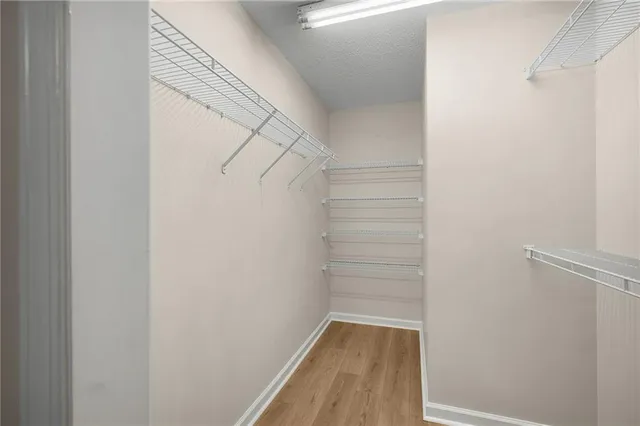 a view of small space with racks on the wall