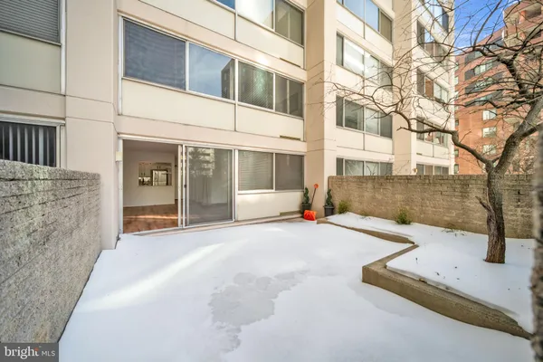 a view of a building with a outdoor space