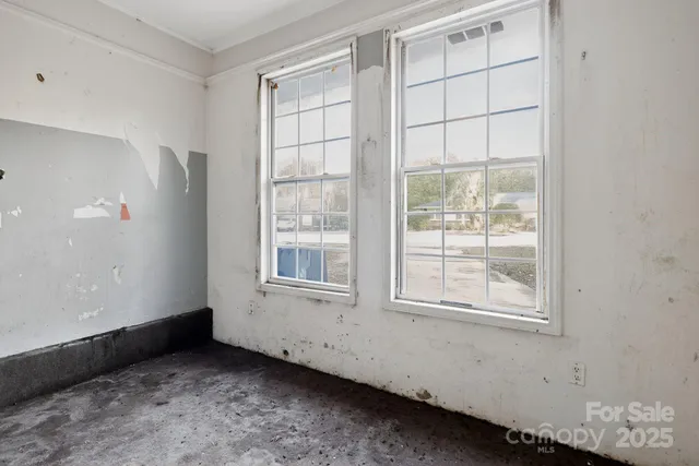 an empty room with a window