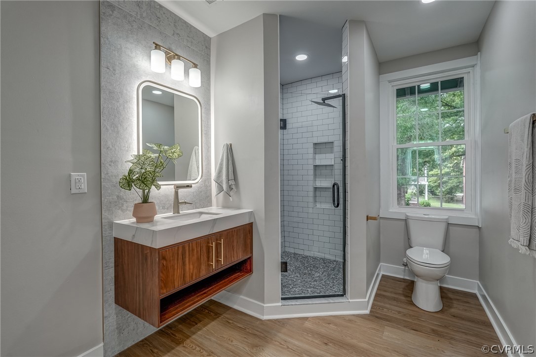 811 Overbrook Road Richmond, VA 23222 - Photo 37 of 50 Bathroom featuring a shower with shower door, hard