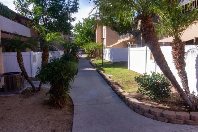 a view of a backyard with plants
