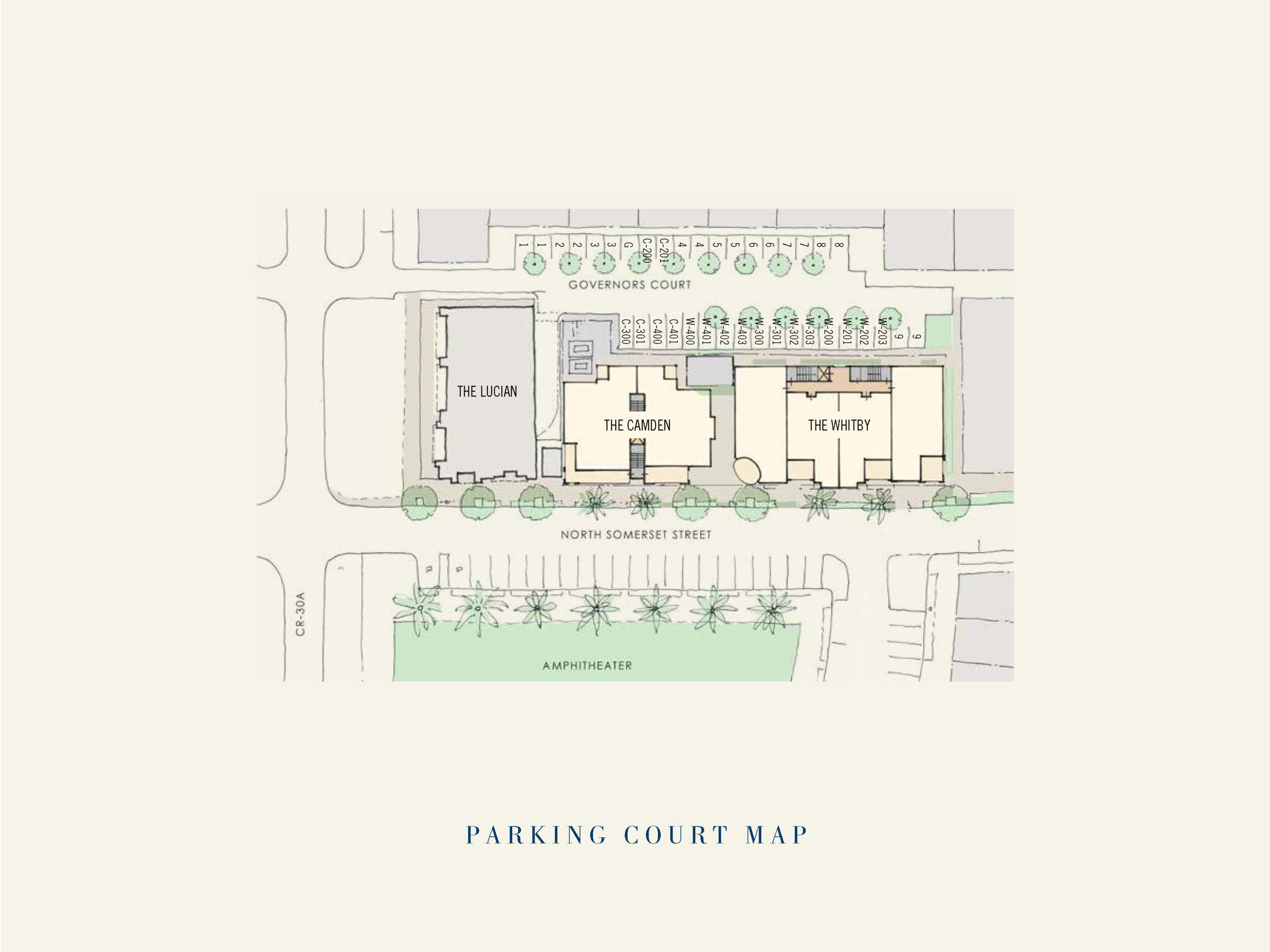 70 Governors Court, Unit 401 Inlet Beach, FL 32461 - Photo 3 of 11 The Camden & Whitby - Parking Court Map